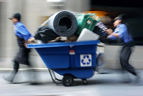 Professional installation of a skip in Fulham residential area