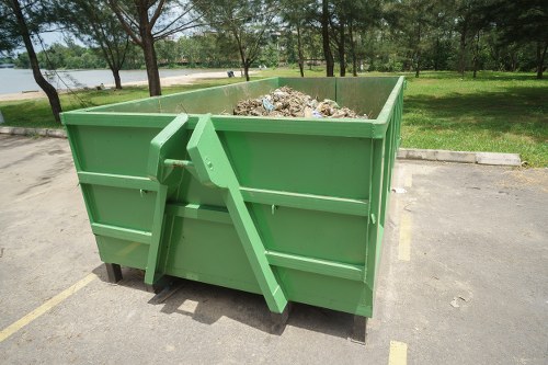 Professional waste removal team at a Fulham construction site